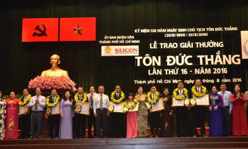 TPHCM: Tôn vinh 8 cá nhân đạt Giải thưởng Tôn Đức Thắng năm 2016